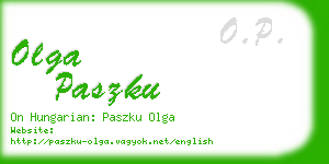 olga paszku business card